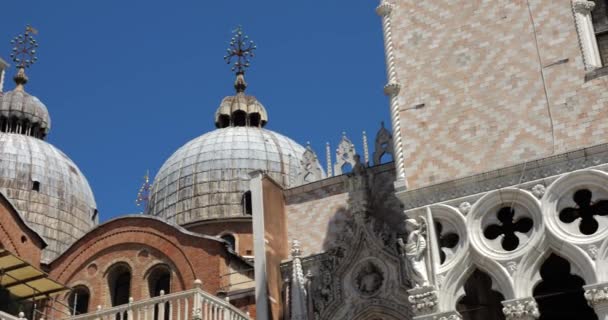 Widok Piazza San Marco Plac Świętego Marka Bazyliki Świętego Marka — Wideo stockowe