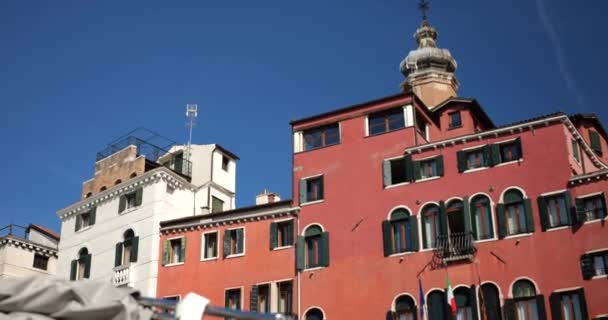Vista Arquitectura Del Gran Canal Desde Taxi Acuático Venecia Italia — Vídeo de stock
