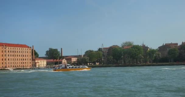 Lagoa Veneziana Táxi Aquático Itália — Vídeo de Stock