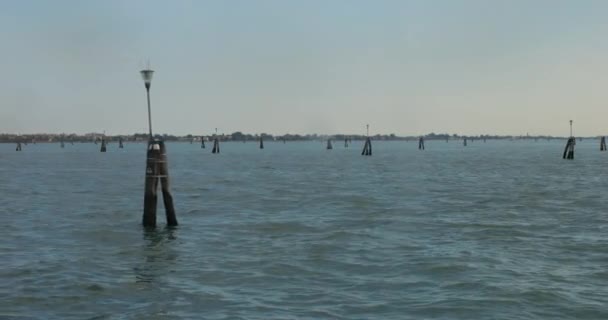Die Bricole Ist Unverwechselbare Landschaften Details Der Venezianischen Lagune Die — Stockvideo