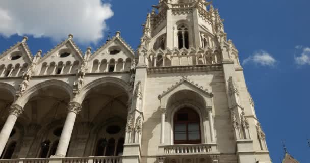 Palazzo Del Parlamento Ungherese Stile Neogotico Budapest Ungheria — Video Stock