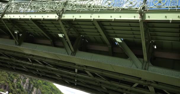 Kovové Konstrukce Mostu Svobody Budapešti Maďarsko — Stock video