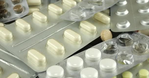 Läkemedelsblisterförpackning Blisterförpackning Tabletter — Stockvideo