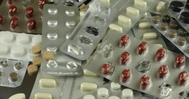 Pharmazeutische Blisterverpackungen Blisterverpackungstabletten — Stockvideo