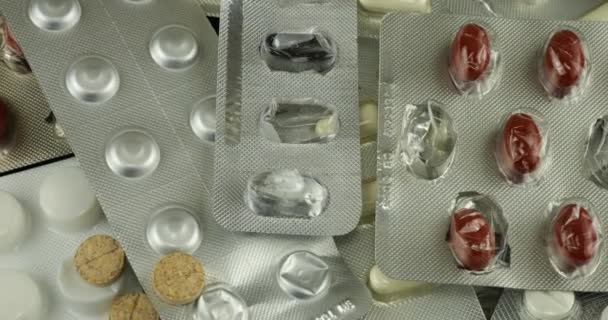 Surtido Blísters Farmacéuticos Comprimidos Blíster — Vídeo de stock
