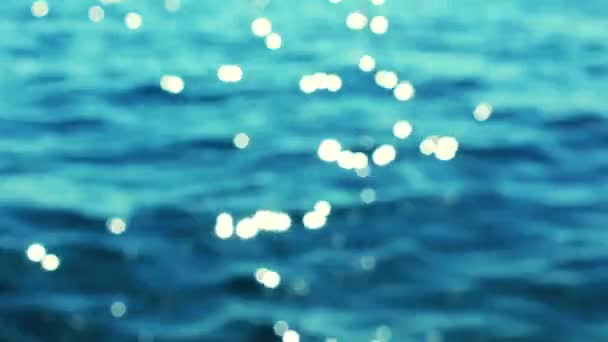 Raggi Sole Sulle Acque Blu Del Mare Adriatico Fuori Fuoco — Video Stock