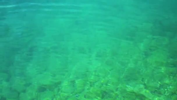 Adriyatik Denizi Nin Berrak Suları Kayalık Dibi Uzakta Hırvatistan Kıyılarını — Stok video