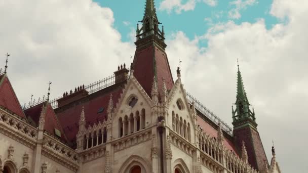 Palais Parlement Hongrois Style Néo Gothique Parlement Budapest Est Situé — Video