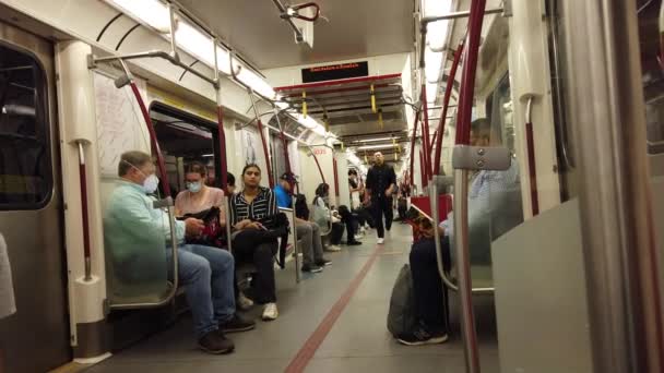 Toronto Canadá Julio 2023 Pasajeros Del Metro Toronto Ontario Canadá — Vídeos de Stock