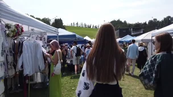 Toronto Kanada Sierpnia 2023 Dzień Kultury Ukraińskiej Odbył Się Parku — Wideo stockowe