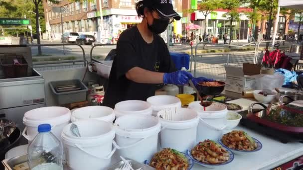 Toronto Canada August 2023 Tent Chinese Street Food Toronto Chinatown — Stock Video
