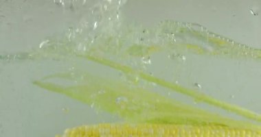 Mısır koçanları kaynayan suya hava kabarcıklarıyla düşer..