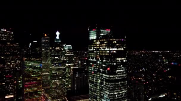 Toronto Şehir Merkezinin Gece Manzarası Ontario Kanada — Stok video
