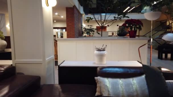 Ottawa Canada Januari 2024 Interiör Elegant Lounge Metcalfe Hotel Gray — Stockvideo