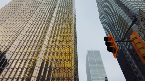 Kantoortorens Het Financial District Het Centrale Zakendistrict Van Downtown Toronto — Stockvideo