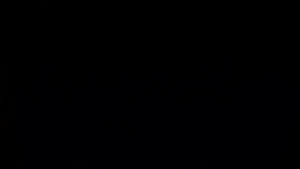 Біле Лебедине Перо Падає Чорну Відбиваючу Поверхню Повільний Рух Ізольовані — стокове відео