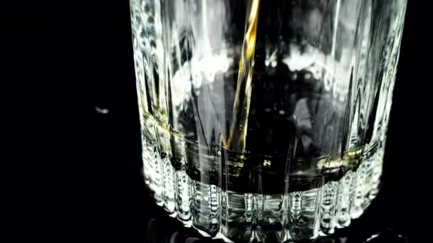Whiskey Poured Glass Slow Motion — Stock Video