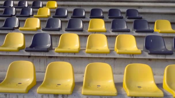 Empty Plastic Seats Stadium — Stock Video