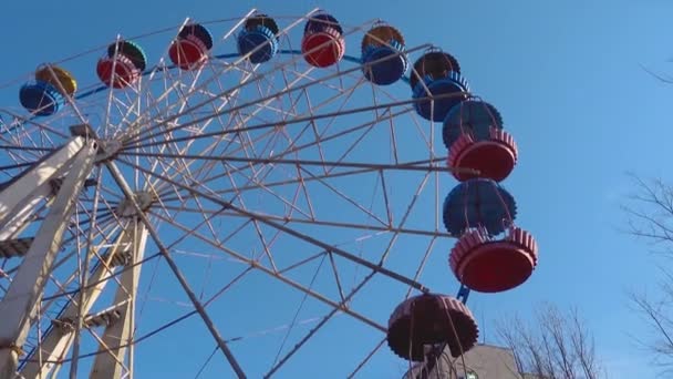 Vintage Oude Ferris Stuurhutten Een Stadspark — Stockvideo