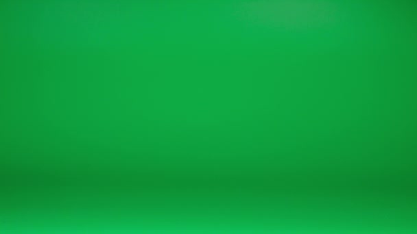 Pluszowy Puszysty Pluszowy Miś Brunatny Spada Zielone Tło Zwolniony Ruch — Wideo stockowe