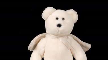 Doldurulmuş ve pofuduk oyuncak ayıcıklar. Melek kanatlarıyla oynayıp dans ediyorlar. Alfa kanalı dahil.