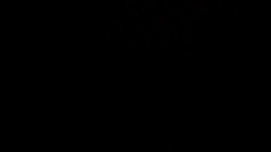Gece gökyüzünde şimşekler çakar gök gürültüsü bulutları arasında.