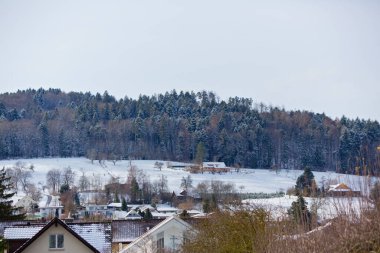 Panoramic view of of small town  Reinach in canton Aargau, Switzerland