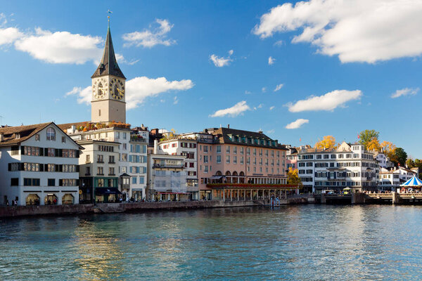Old town of Zurich on Lake Zurich, swiss Alps, France