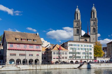 Zürih, İsviçre 'nin panoramik manzarası