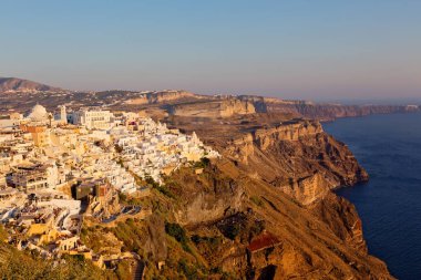 Santorini, Cyclades Adası, Yunanistan 'da gün batımı