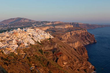 Santorini, Cyclades Adası, Yunanistan 'da gün batımı