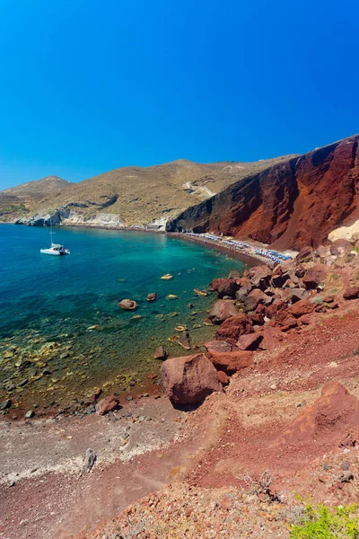 Famous Red Beach Santorini Island Greece — Stockfoto