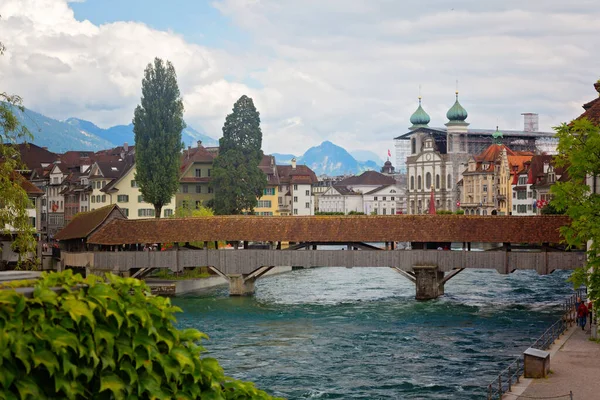 Панорамный Вид Город Люцерн Швейцария — стоковое фото