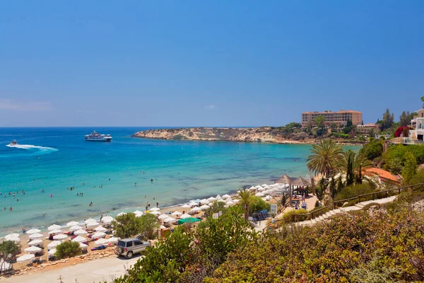 stock image Beautiful Beach Coral Bay near Paphos, Cyprus