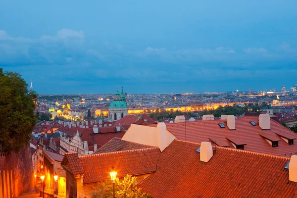 Panoramatický Výhled Staré Město Praha Soumraku Česká Republika — Stock fotografie
