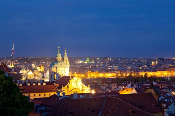 Panoramautsikt Över Gamla Stan Prag Skymningen Tjeckien — Stockfoto