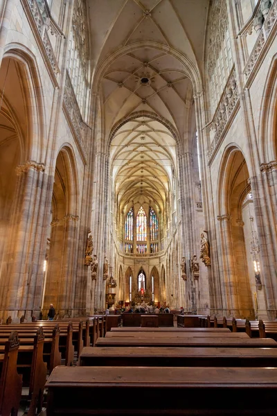 Cathédrale Saint Vitus Intérieur Prague République Tchèque — Photo