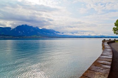 Thun Gölü Panorama, Bernese Highlands, İsviçre Alpleri
