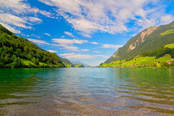 Vista Panorâmica Lago Lungern Alpes Suíços Suíça — Fotografia de Stock