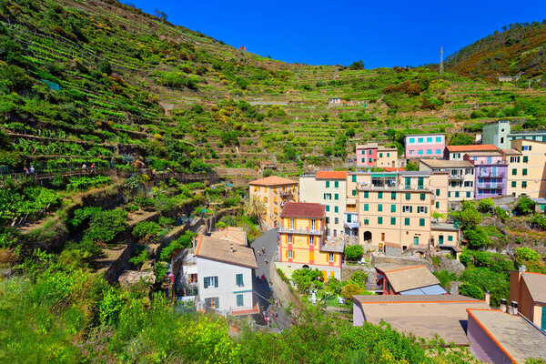 Panoramic view of Manarola village, Cinque terre, Liguria, Italy