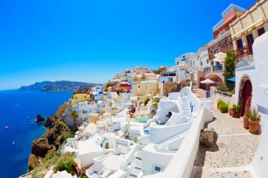 Santorini Adası Panoramisi, Kiklad, Yunanistan