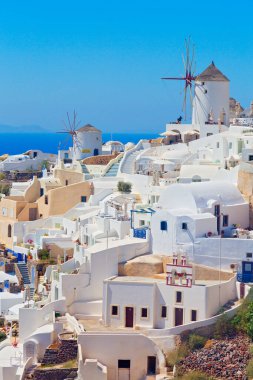 Santorini Adası Panoramisi, Kiklad, Yunanistan