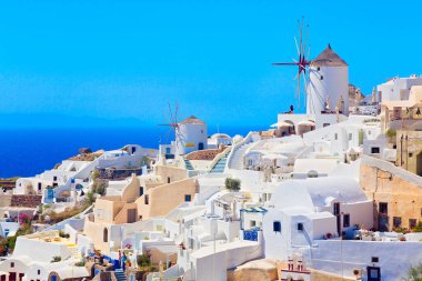 Santorini Adası Panoramisi, Kiklad, Yunanistan