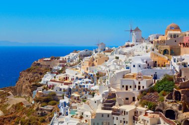 Santorini Adası Panoramisi, Kiklad, Yunanistan