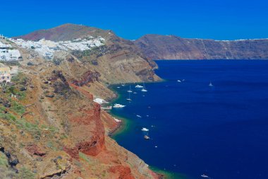 Santorini Adası Panoramisi, Kiklad, Yunanistan