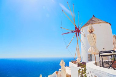 Santorini Adası Panoramisi, Kiklad, Yunanistan