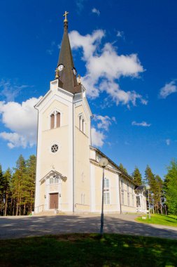 Storuman 'daki eski ahşap kilise, Laponya, Kuzey İsveç, İskandinavya, Avrupa