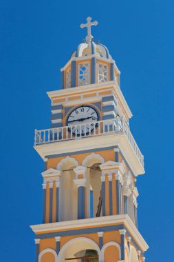 Santorini Adası, Cyclades, Yunanistan 'daki geleneksel Ortodoks Kilisesi