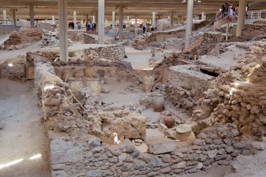 Santorini adasındaki tarih öncesi Akrotiri kenti; Kiklad Yunanistan