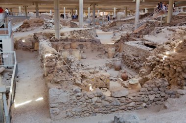 Santorini adasındaki tarih öncesi Akrotiri kenti; Kiklad Yunanistan